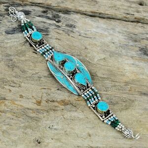 Turquoise and Silver Women's Bracelet